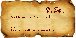 Vitkovits Szilvió névjegykártya